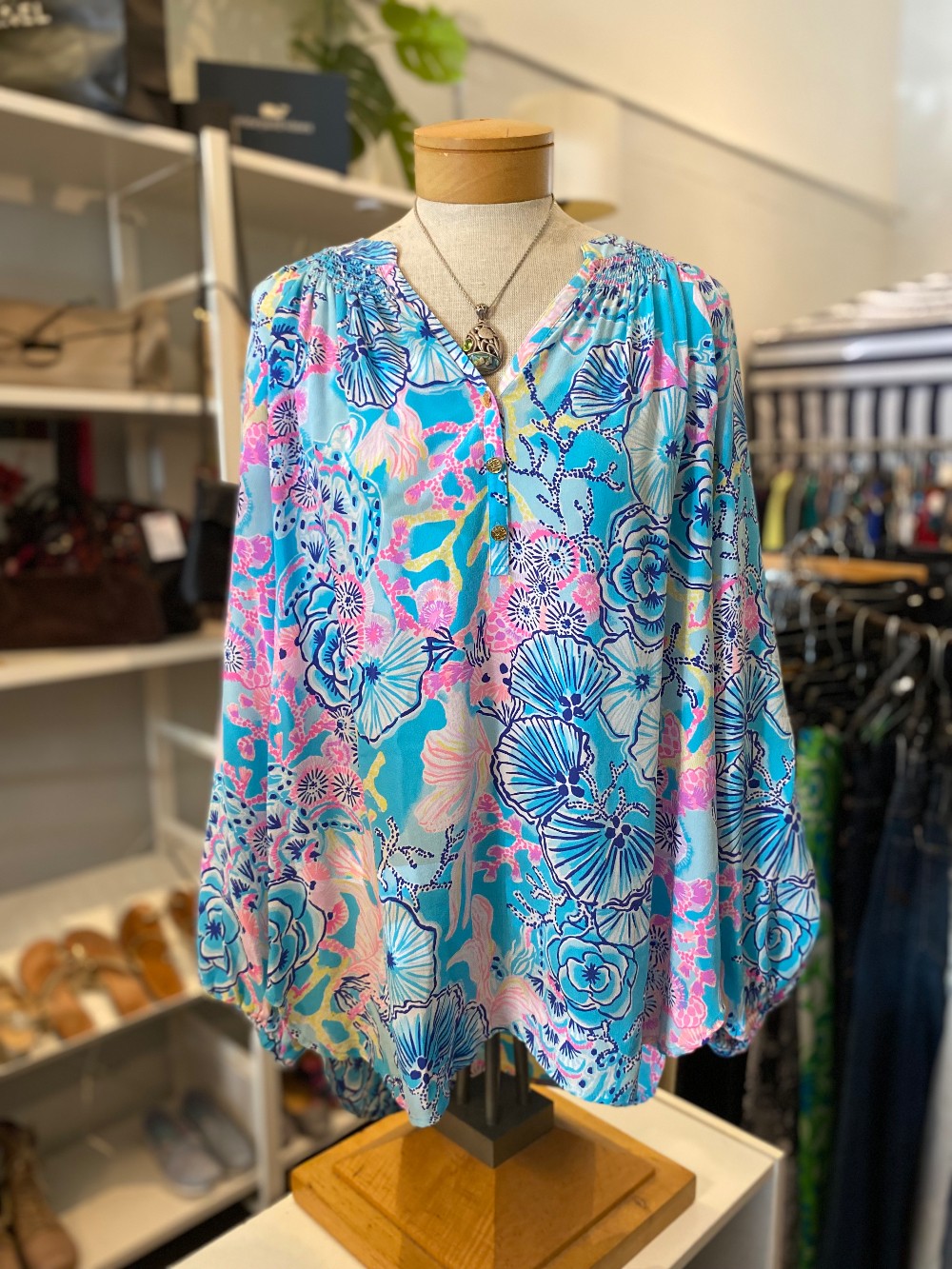 Lilly Pulitzer Elsa silk blouse size XL