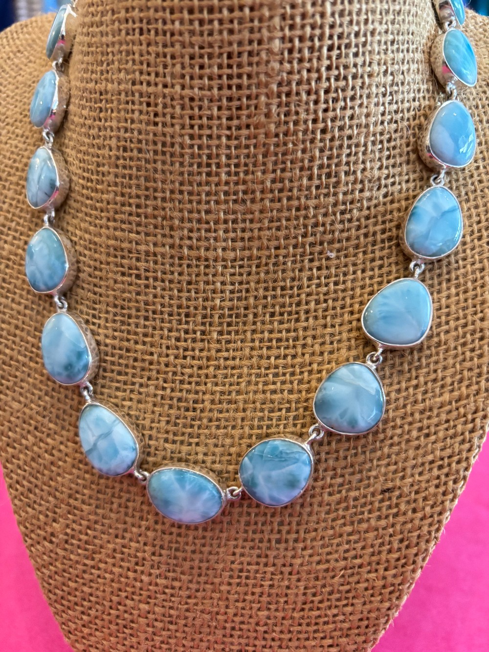 Larimar 15 stone necklace