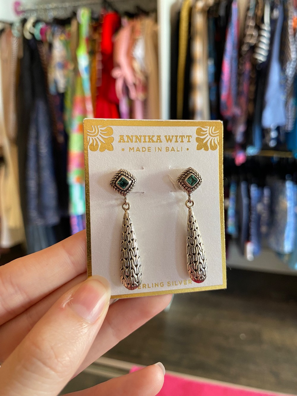 Annika Witt silver drop earrings NWT