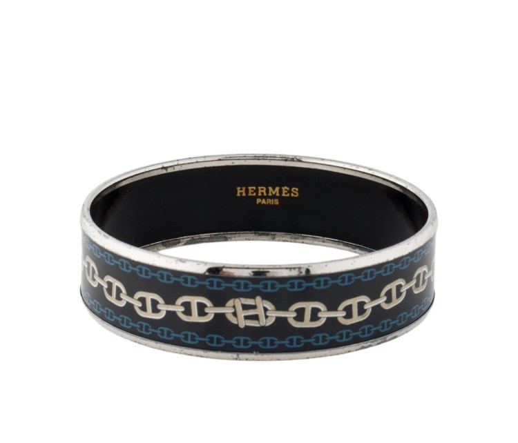 Hermes Wide Enamel Bangle