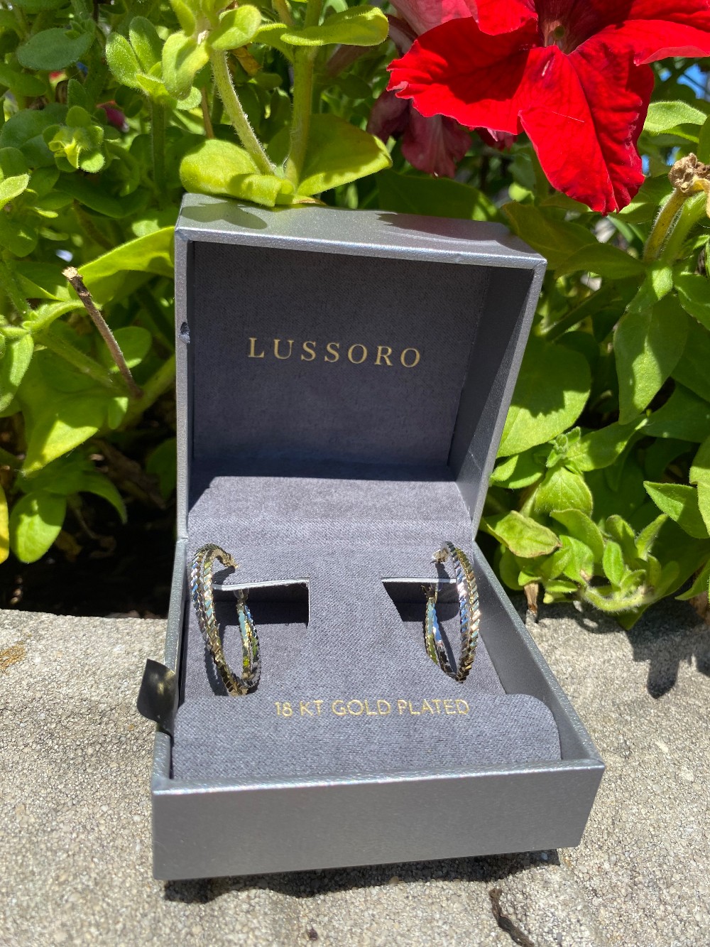 Lussoro silver and gold plated hoop earrings NWT