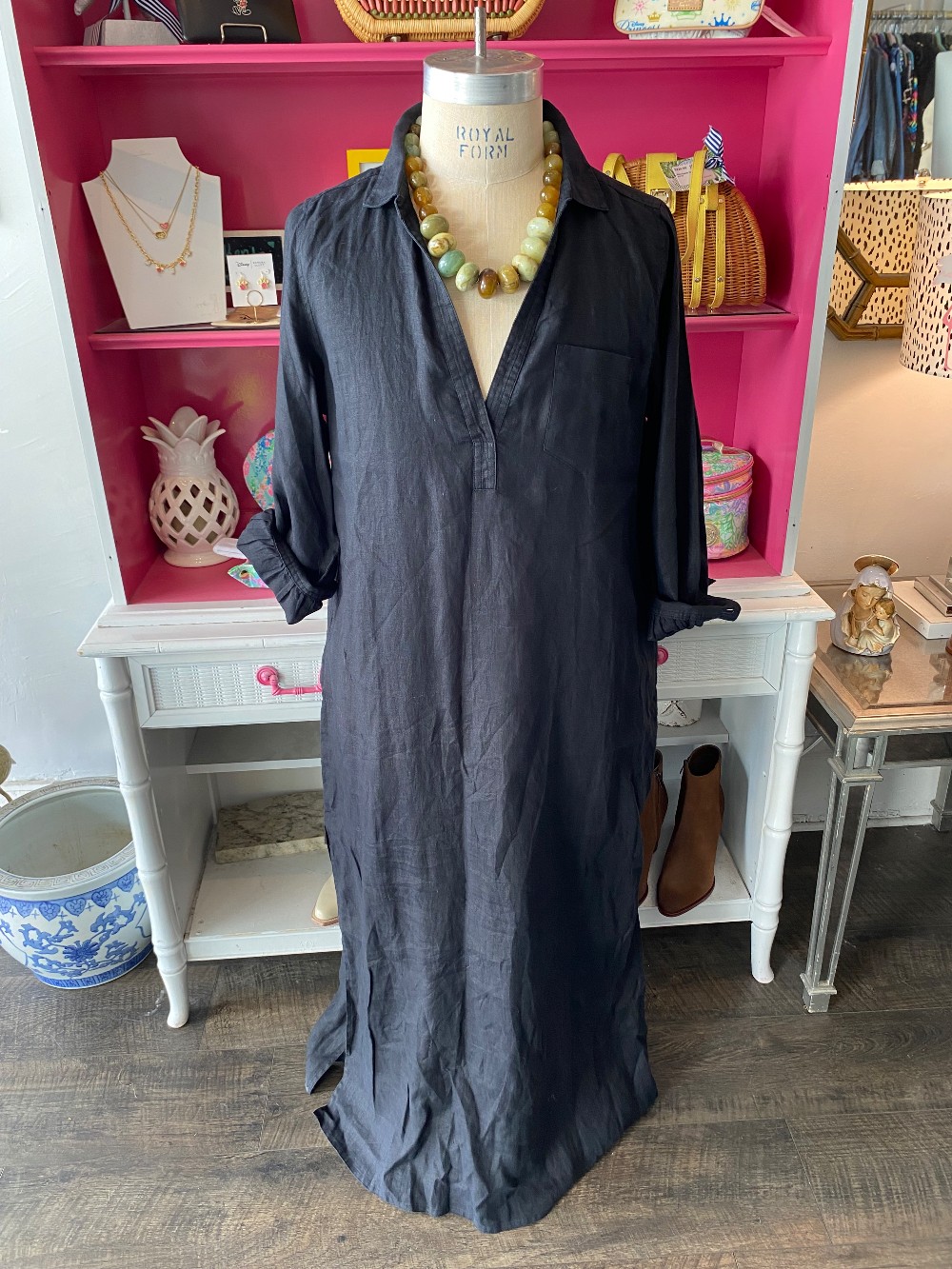 J. Crew size XXL linen blend maxi dress - black