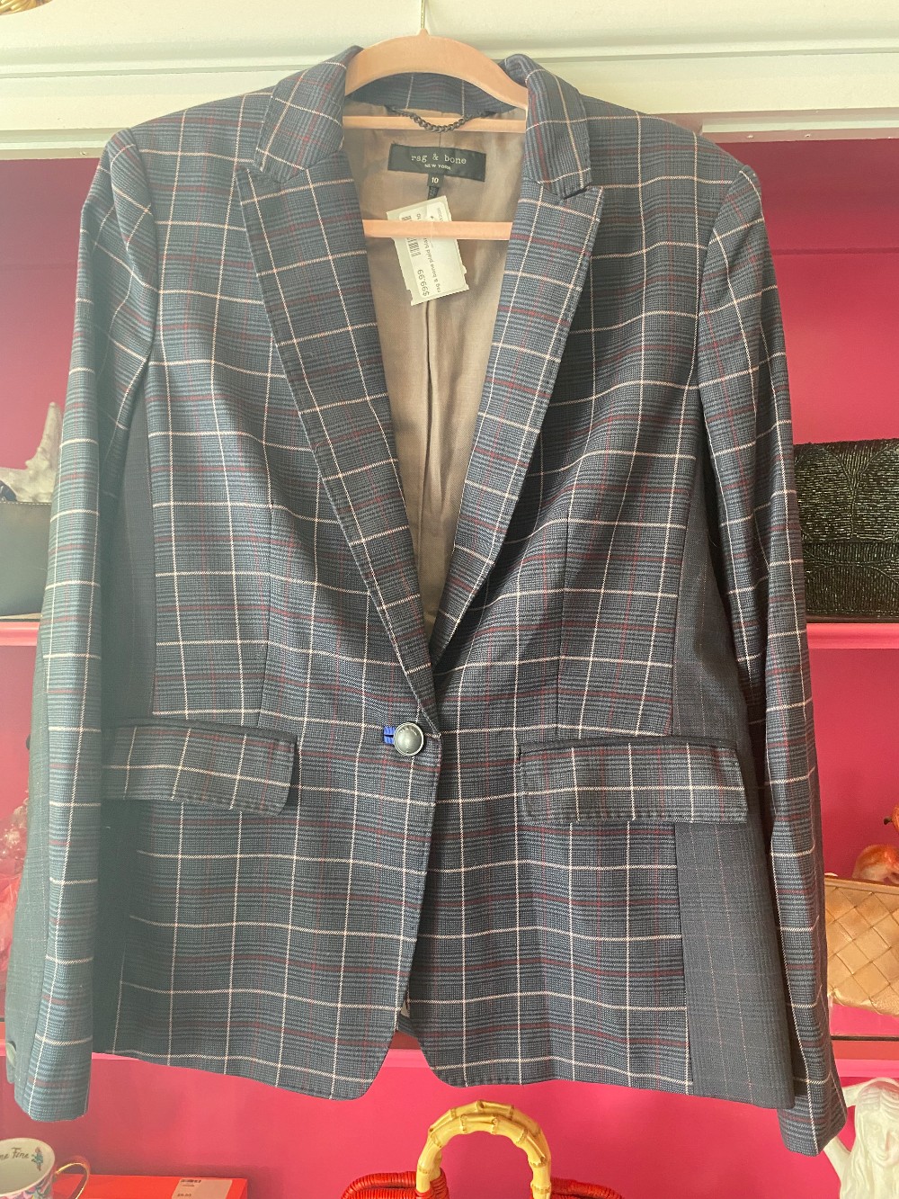 rag & bone plaid blazer size 10