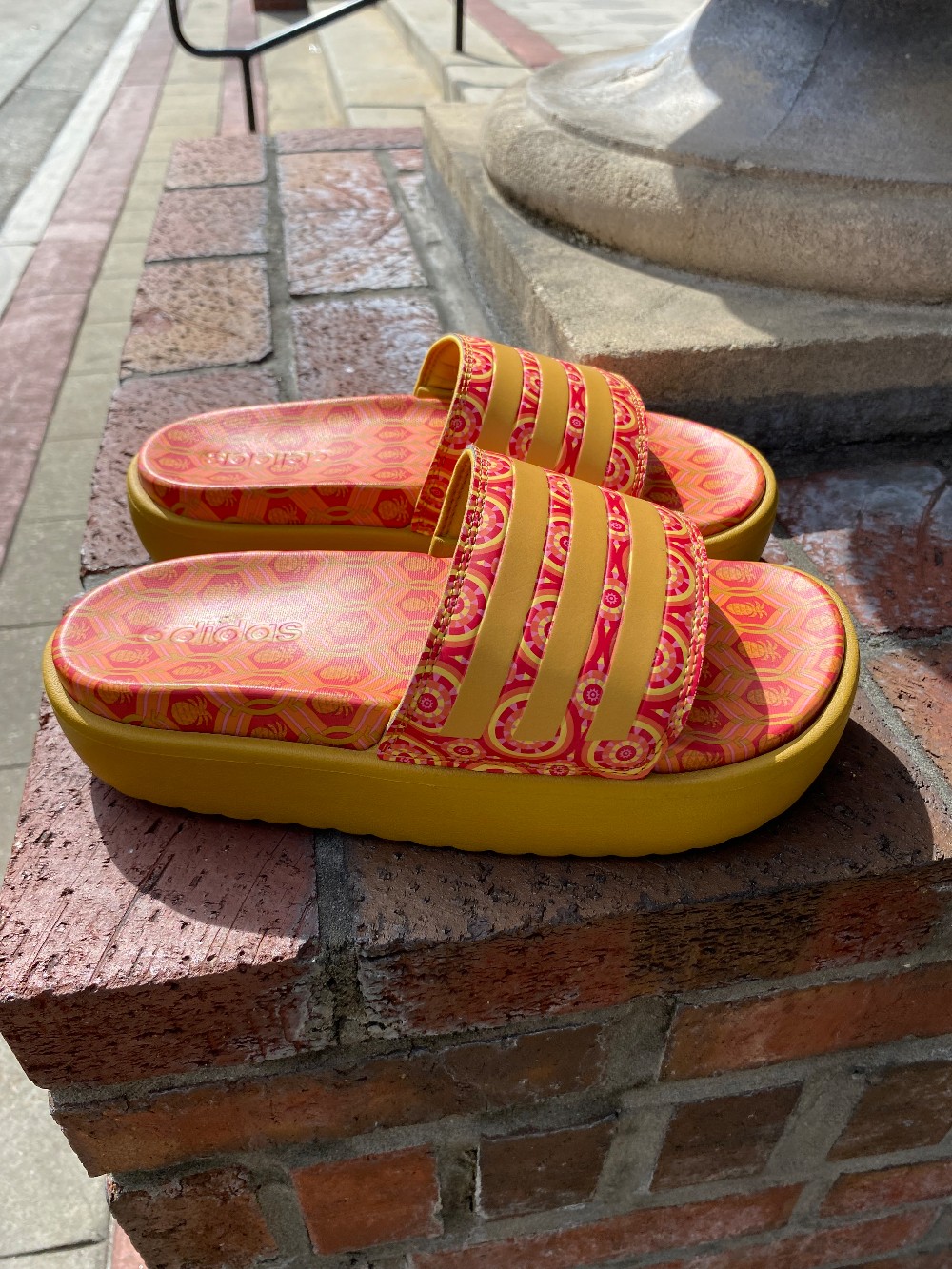 Adidas Adilette Platform Slides with Pineapples size 7