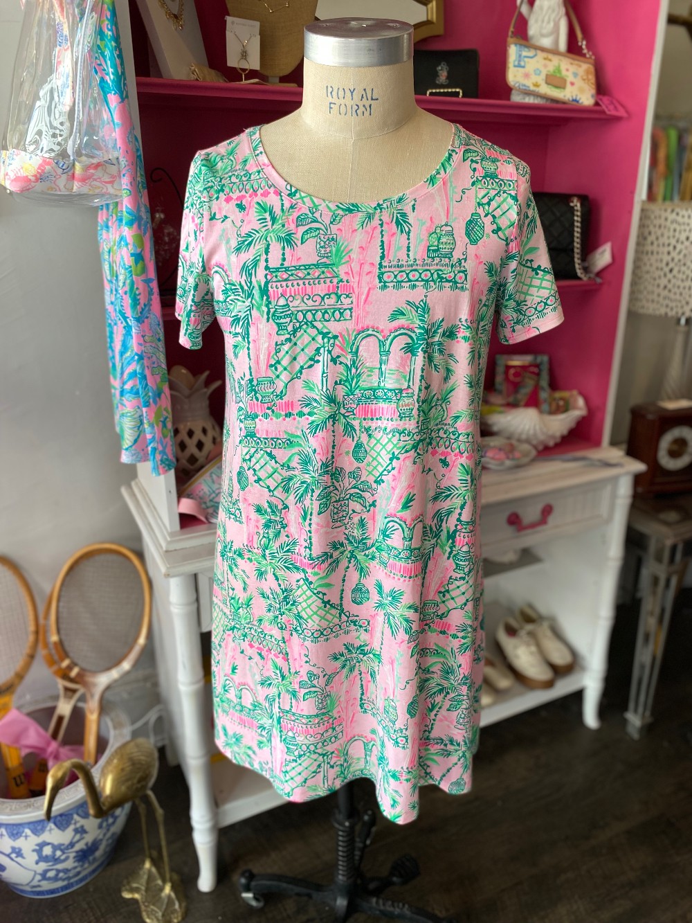 Lilly Pulitzer pink & green dress size XL