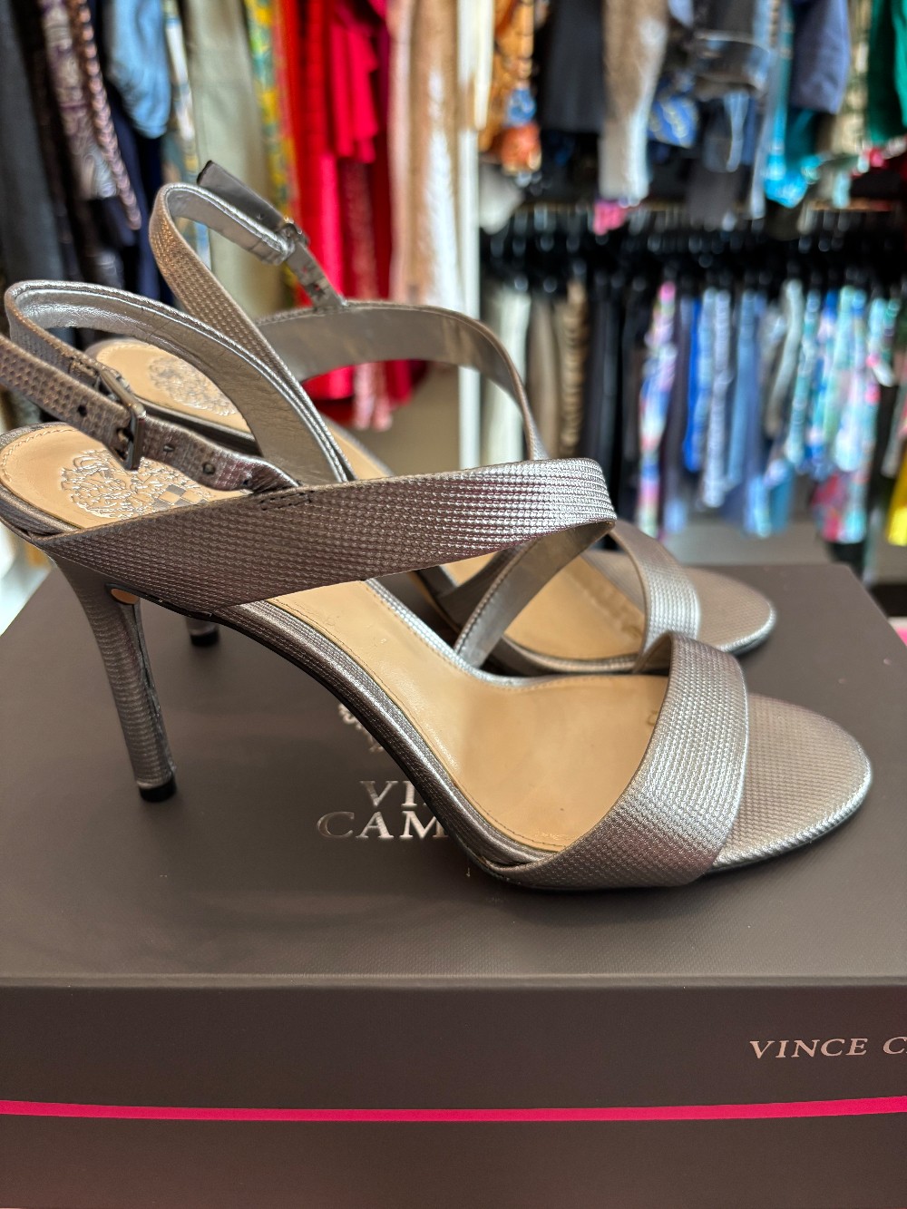 Vince Camuto gray/silver heels size 7.5