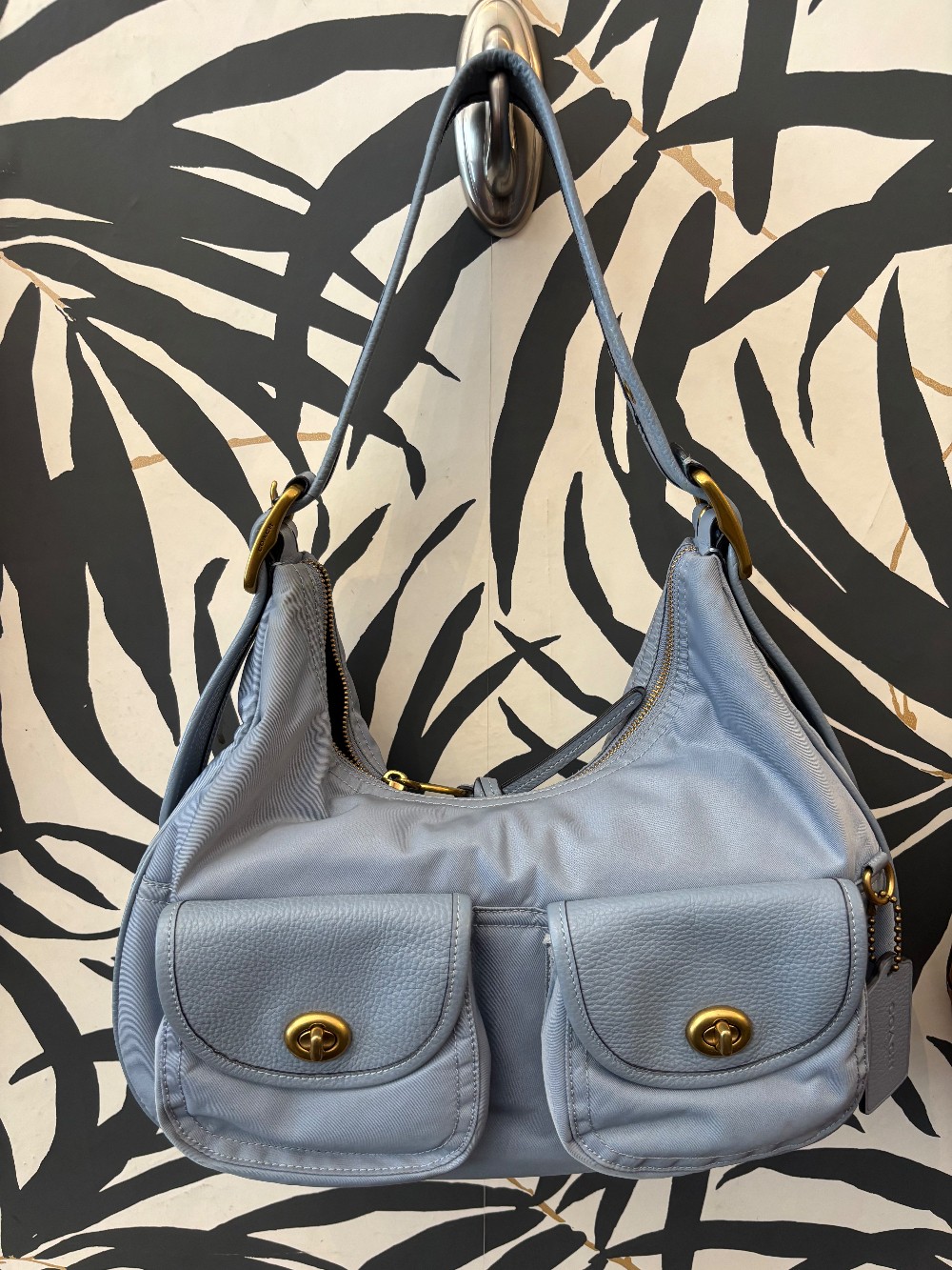Coach Nylon Cargo Hobo in blue/gray