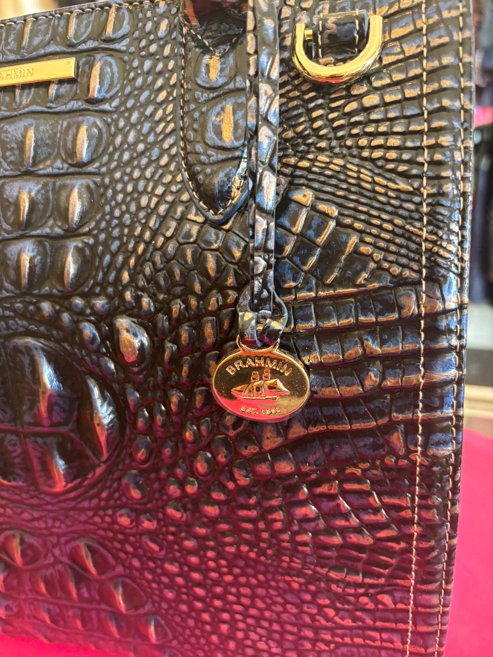 Brahmin Caroline Bag in navy blue