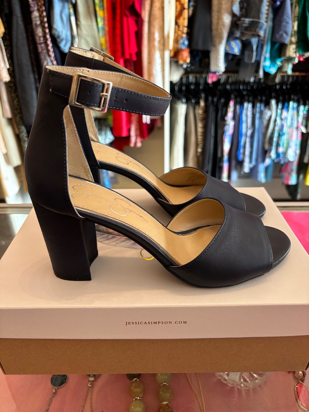 Jessica Simpson navy blue block heels size 7.5