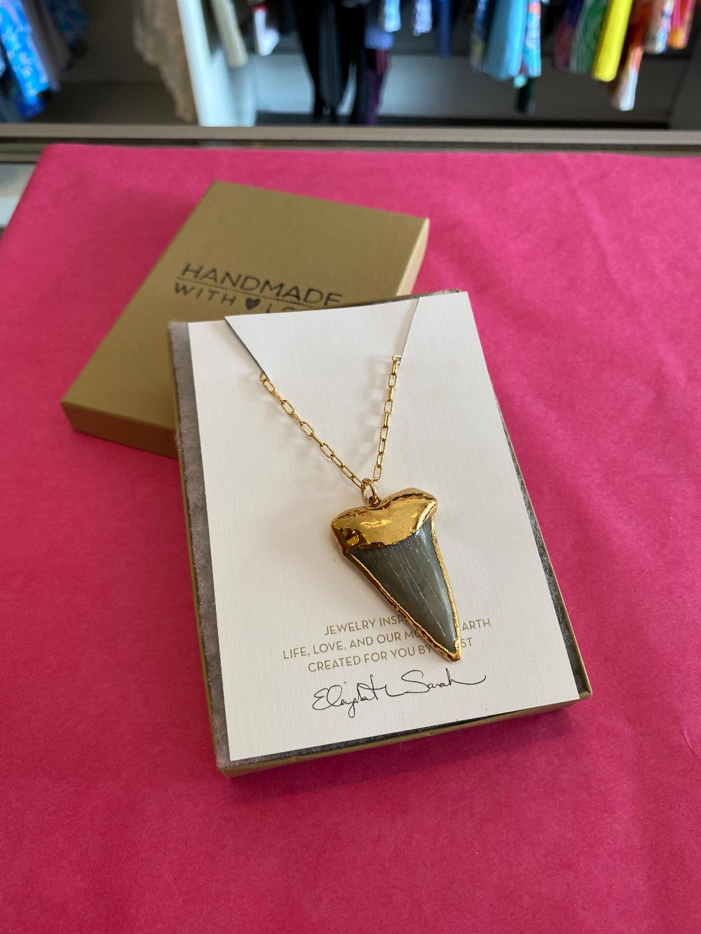 Elizabeth Sarah large shark tooth necklace