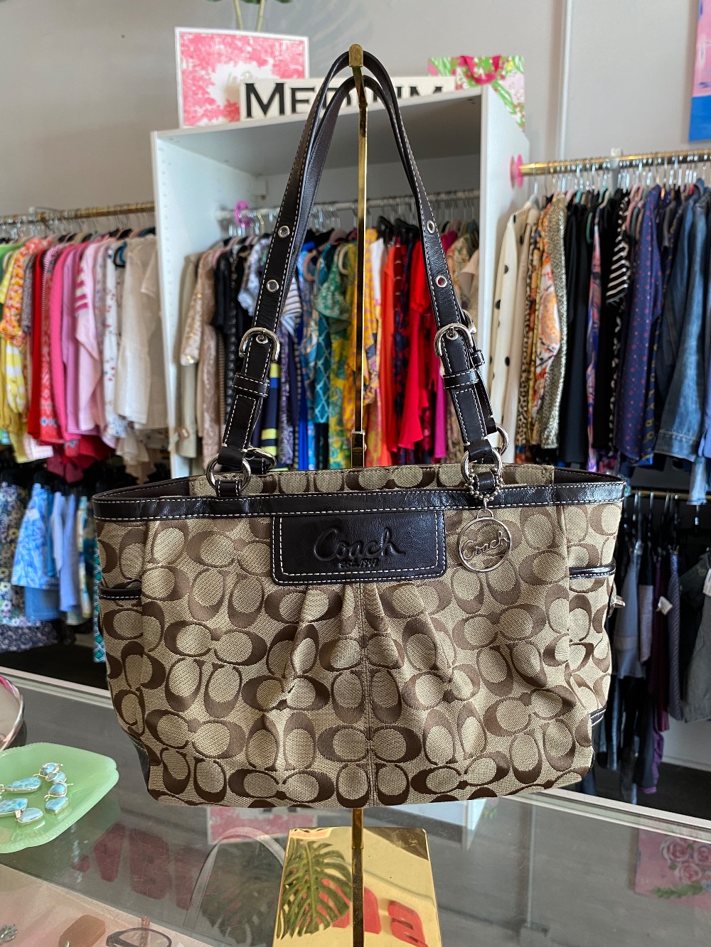 Coach signature East/West gallery tote