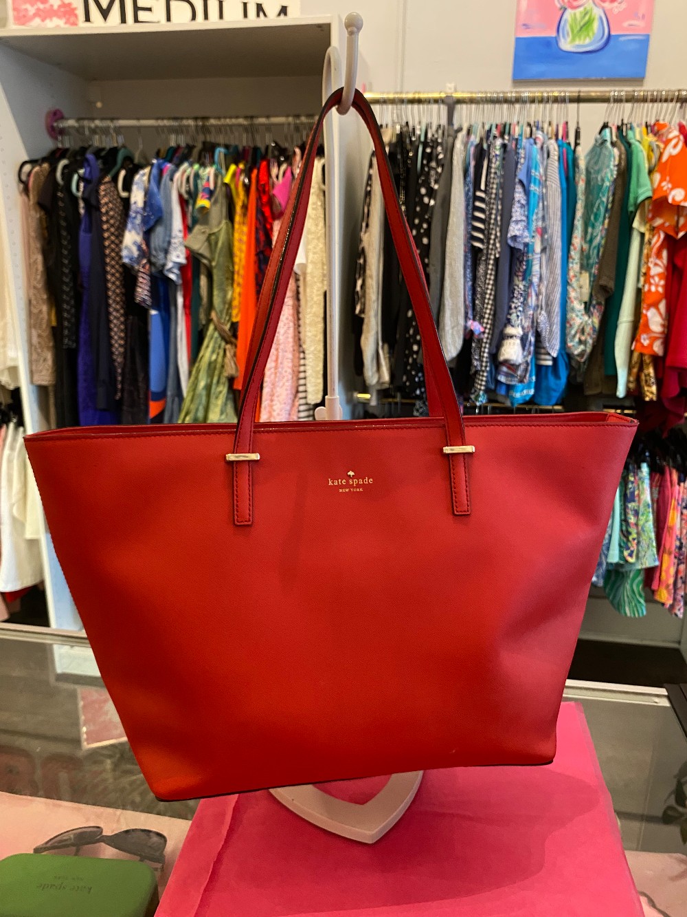 Kate Spade large red tote bag