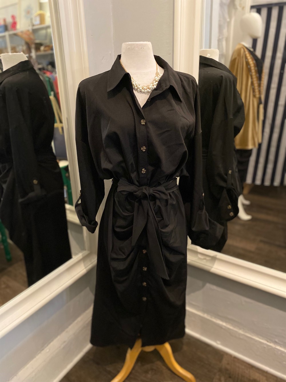 Antonio Melani black button down dress size 14