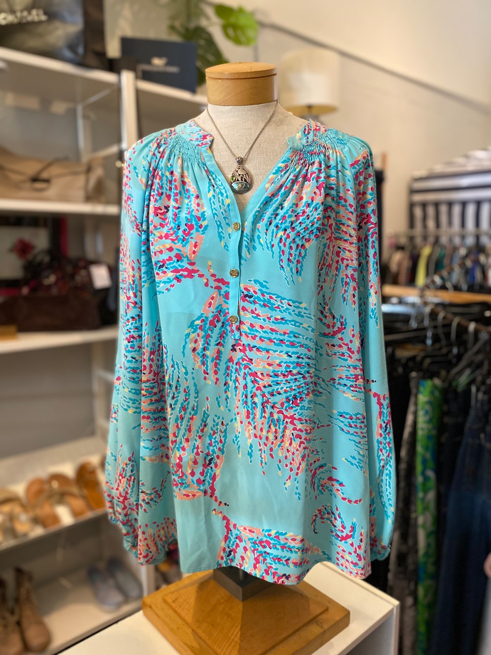Lilly Pulitzer Elsa silk blouse size XL