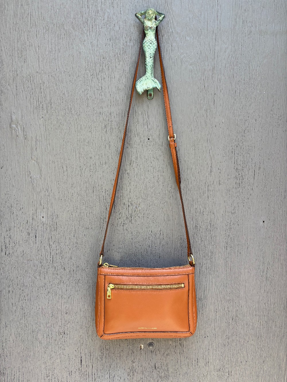 Lauren Ralph Lauren brown leather crossbody