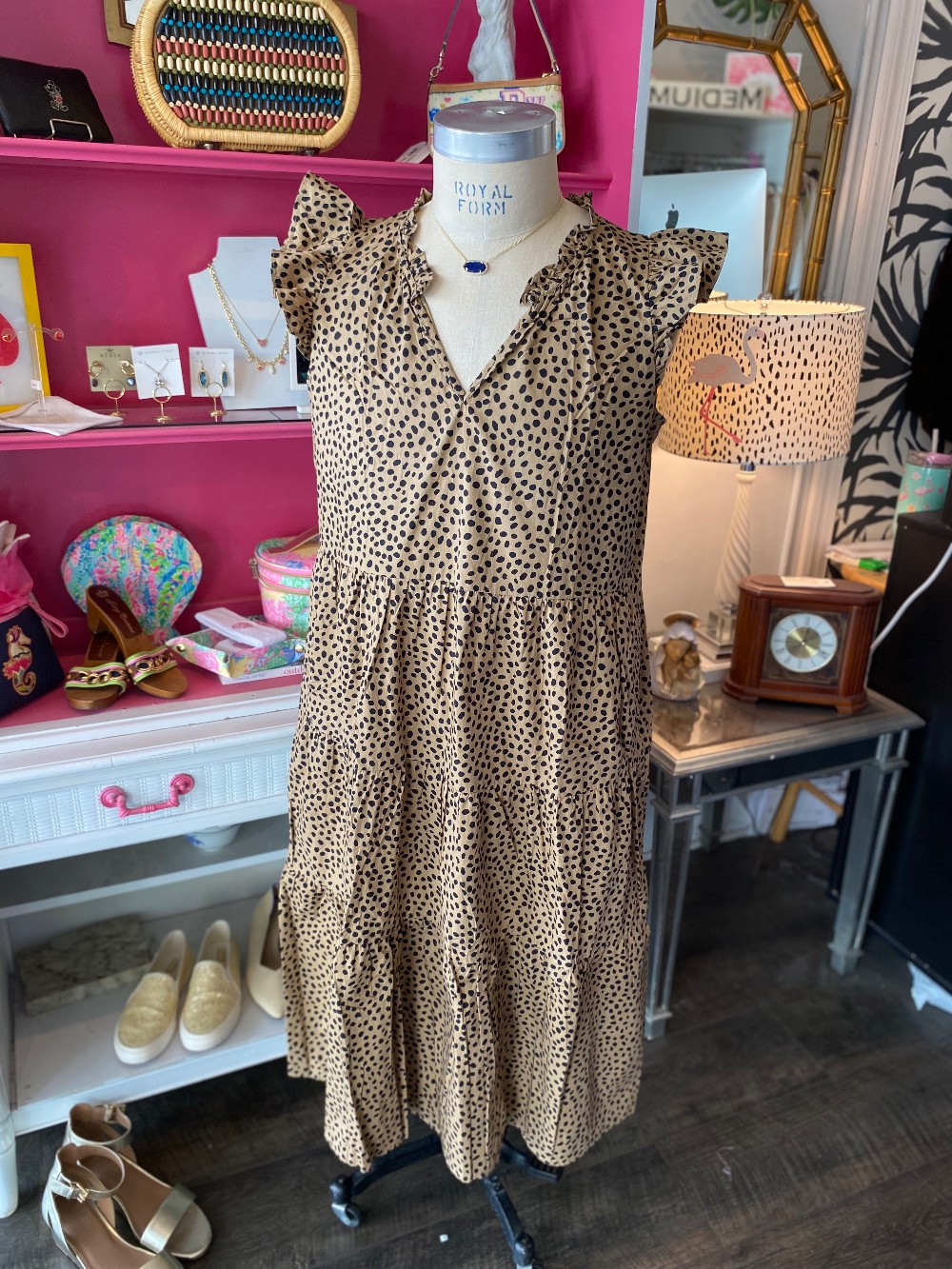 J. Crew brown tired midi dress size XL