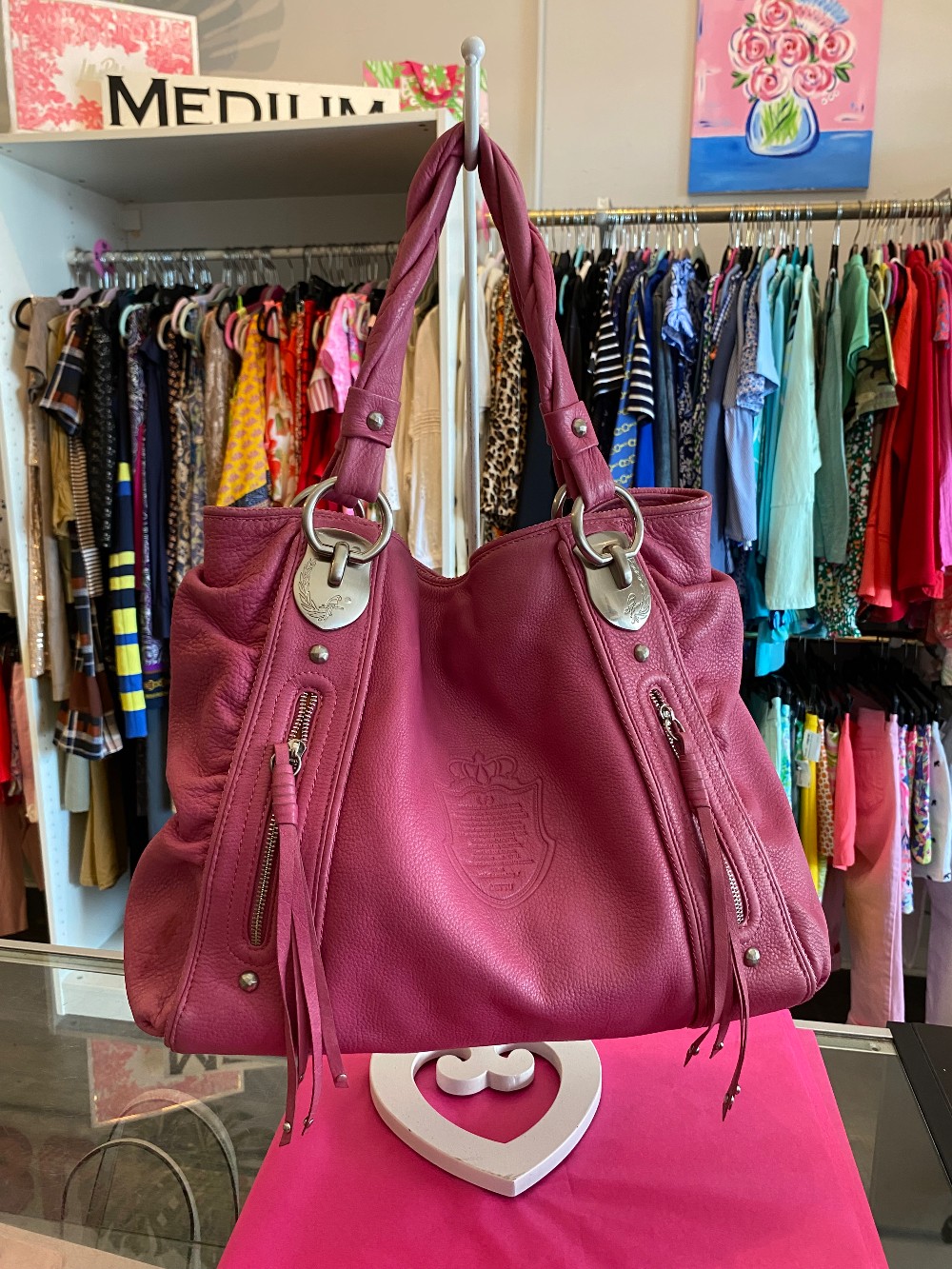 Cettu pink leather bag made in Italy