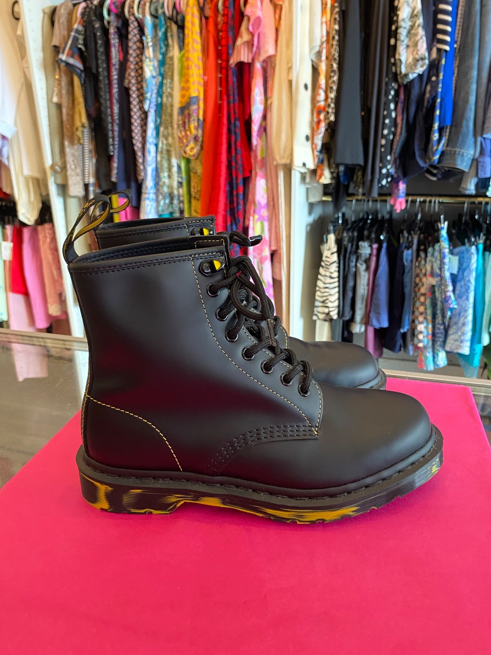 Dr. Martens 1460 boots with yellow accents size Ladies 8