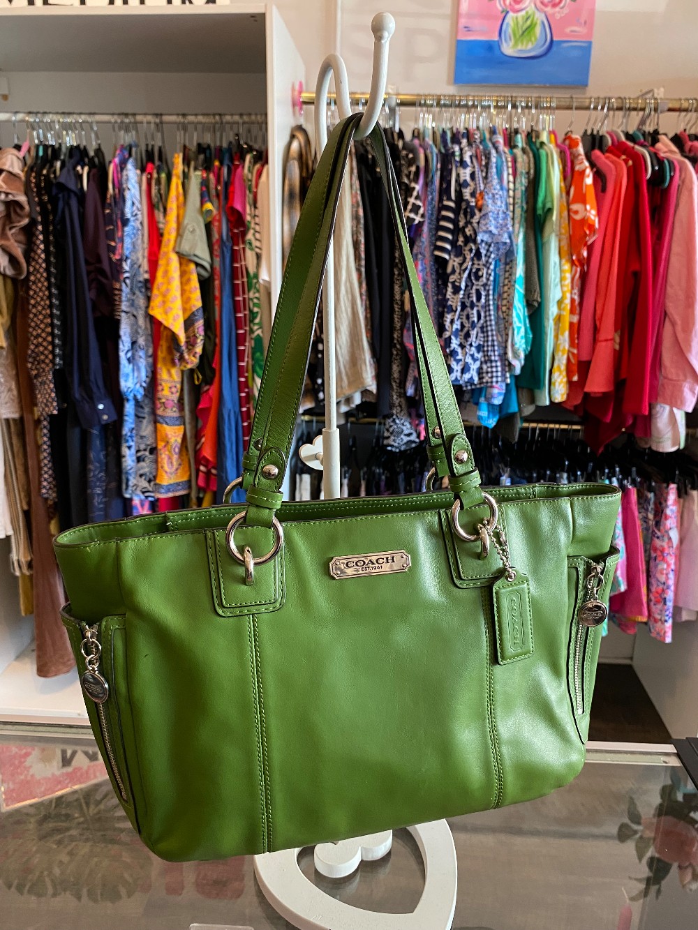 Coach F19212 gallery tote in green
