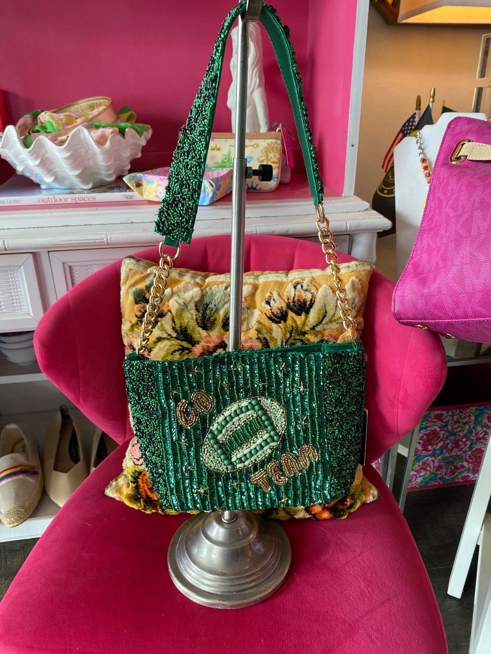 Football beaded bag NWT