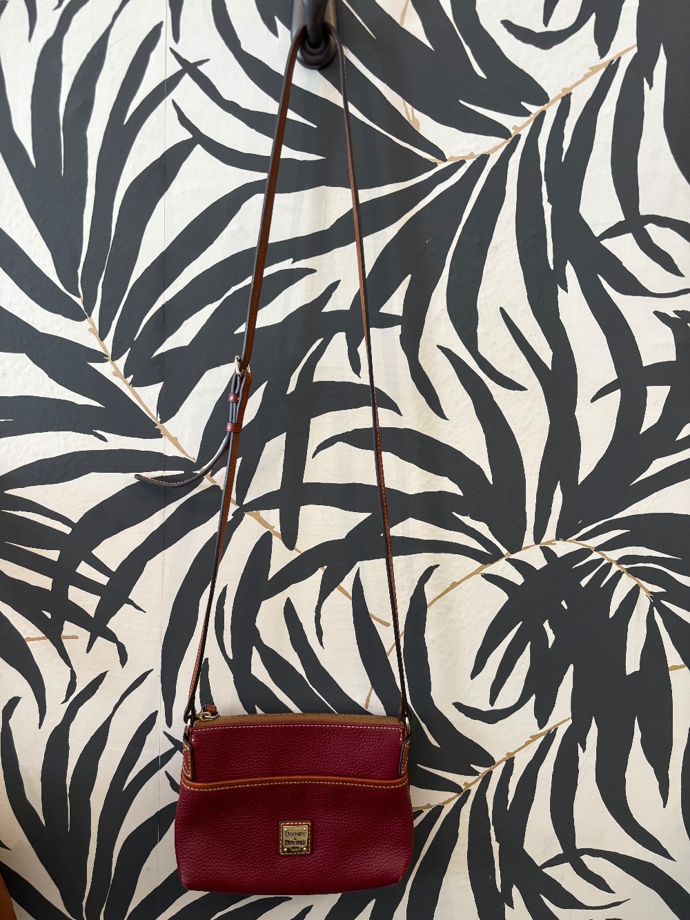 Dooney & Bourke Maroon Leather Crossbody