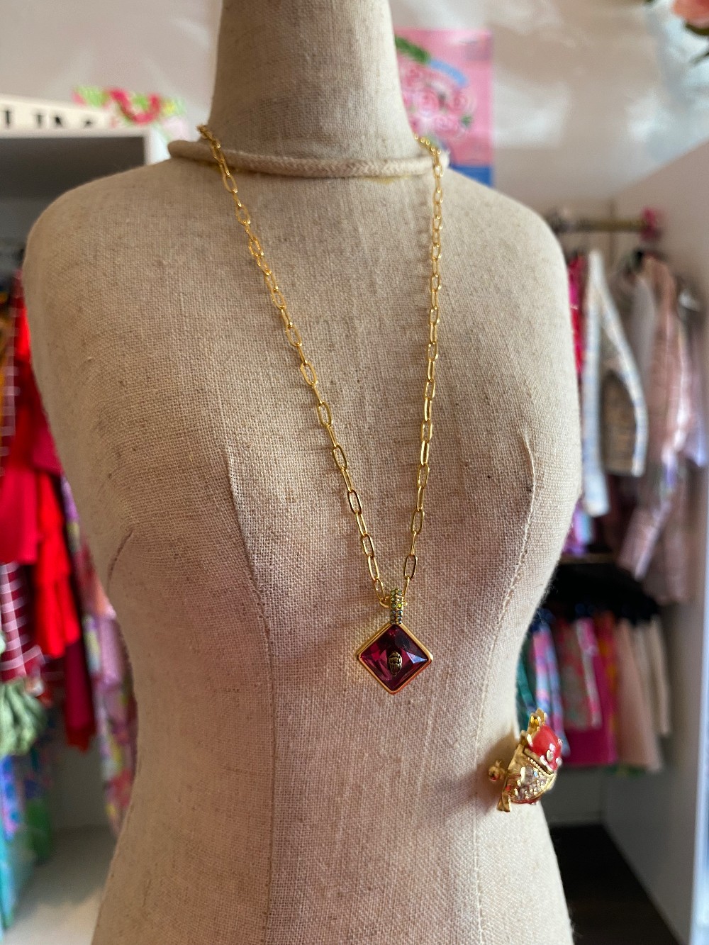 Kurt Geiger eagle head gold tone pendant necklace