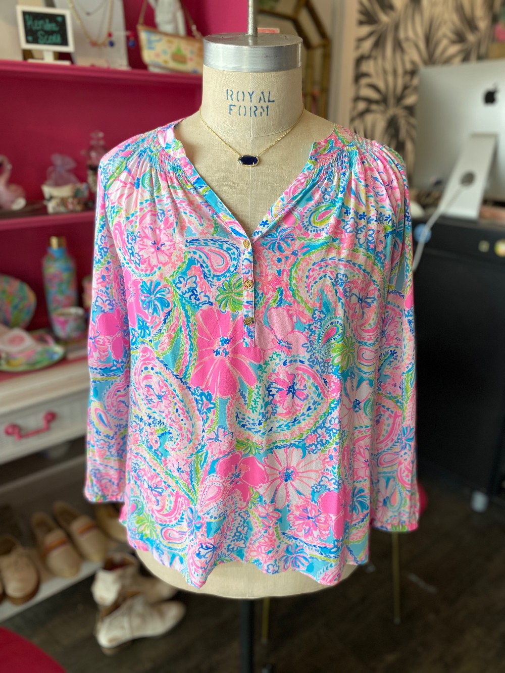 Lilly Pulitzer silk blouse size XL