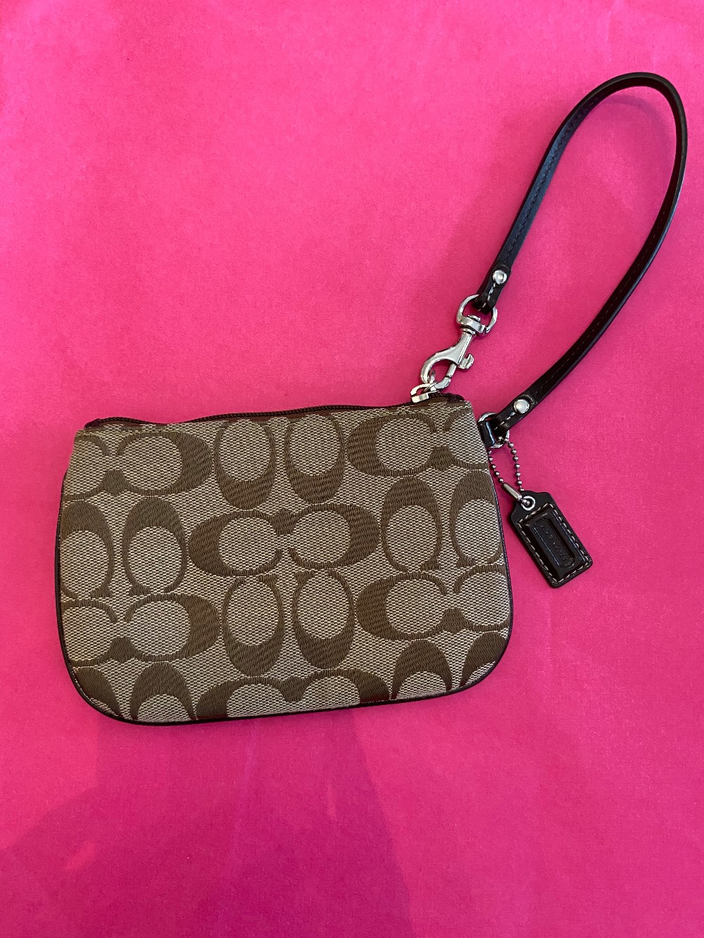 Coach C signature canvas wristlet