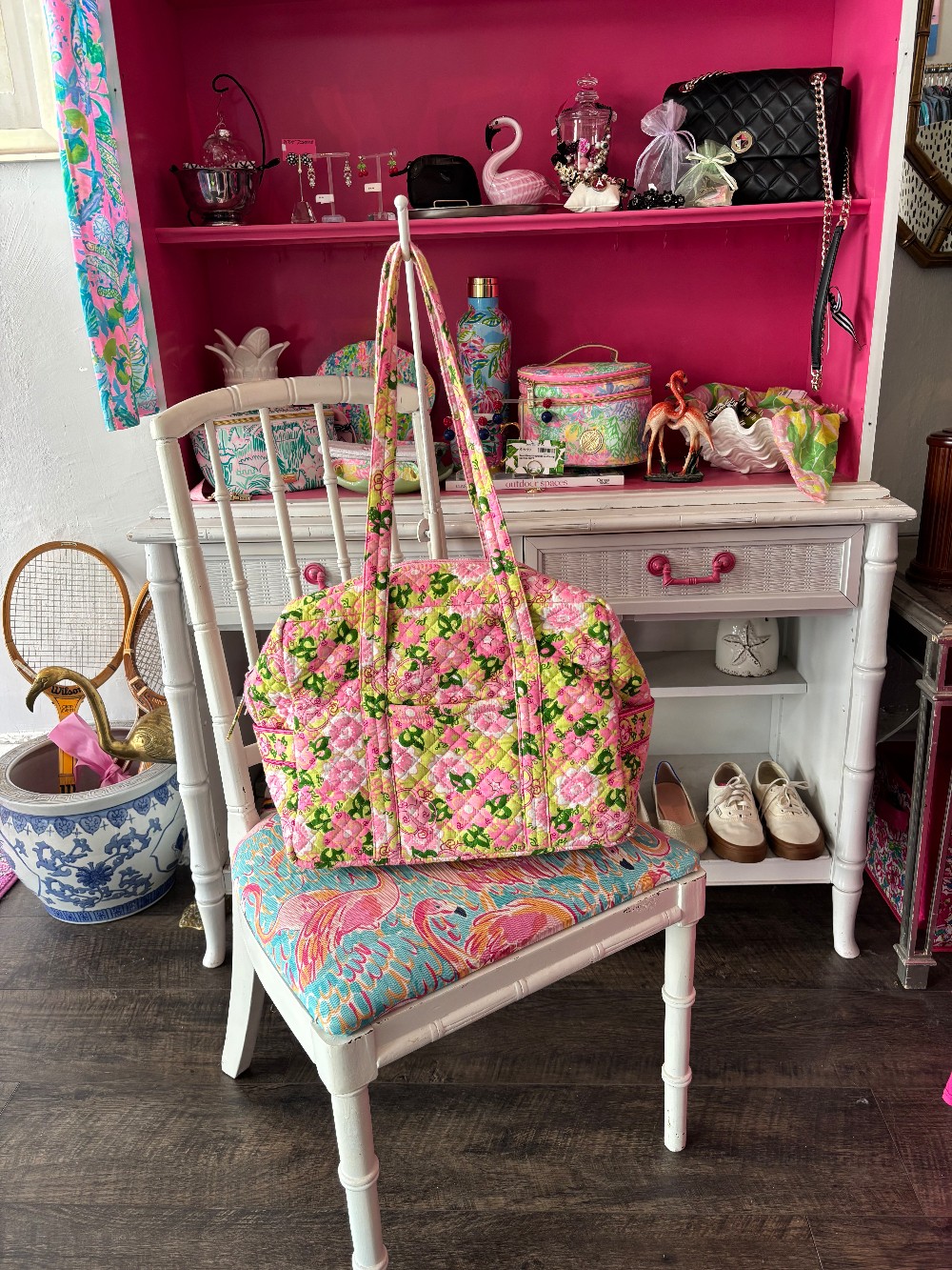 Vera Bradley Overnight Travel Bag Pink/Green