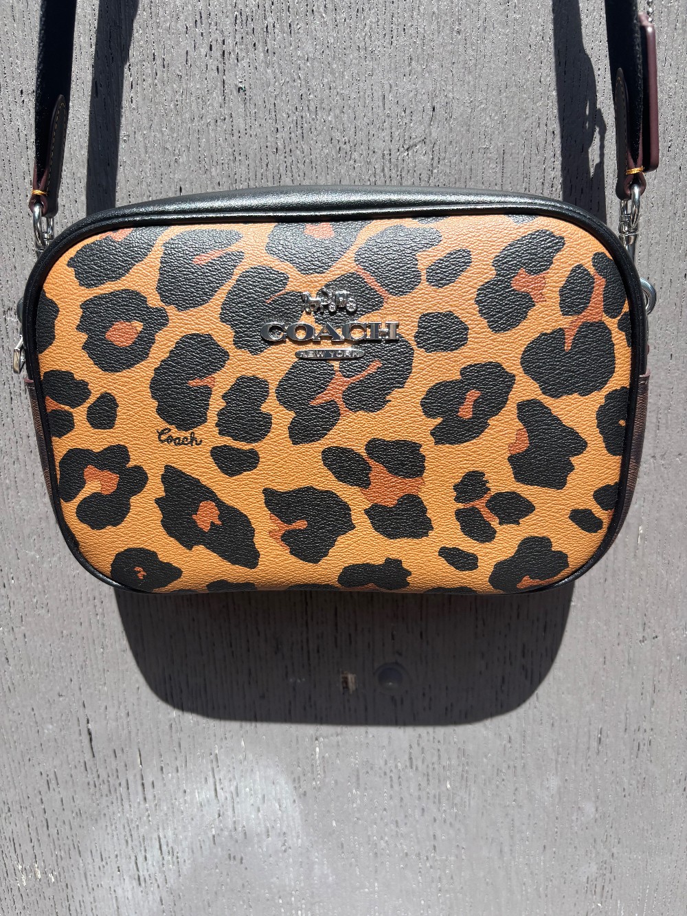 Coach Jamie Canvas Leopard Print Camera Bag