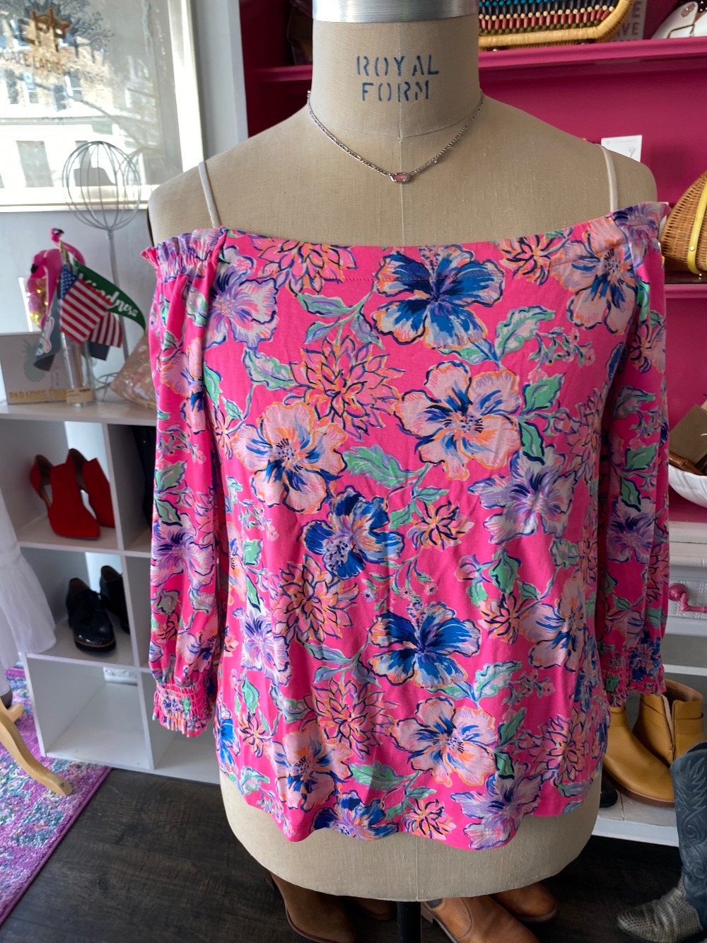 Lilly Pulitzer size L off the shoulder top