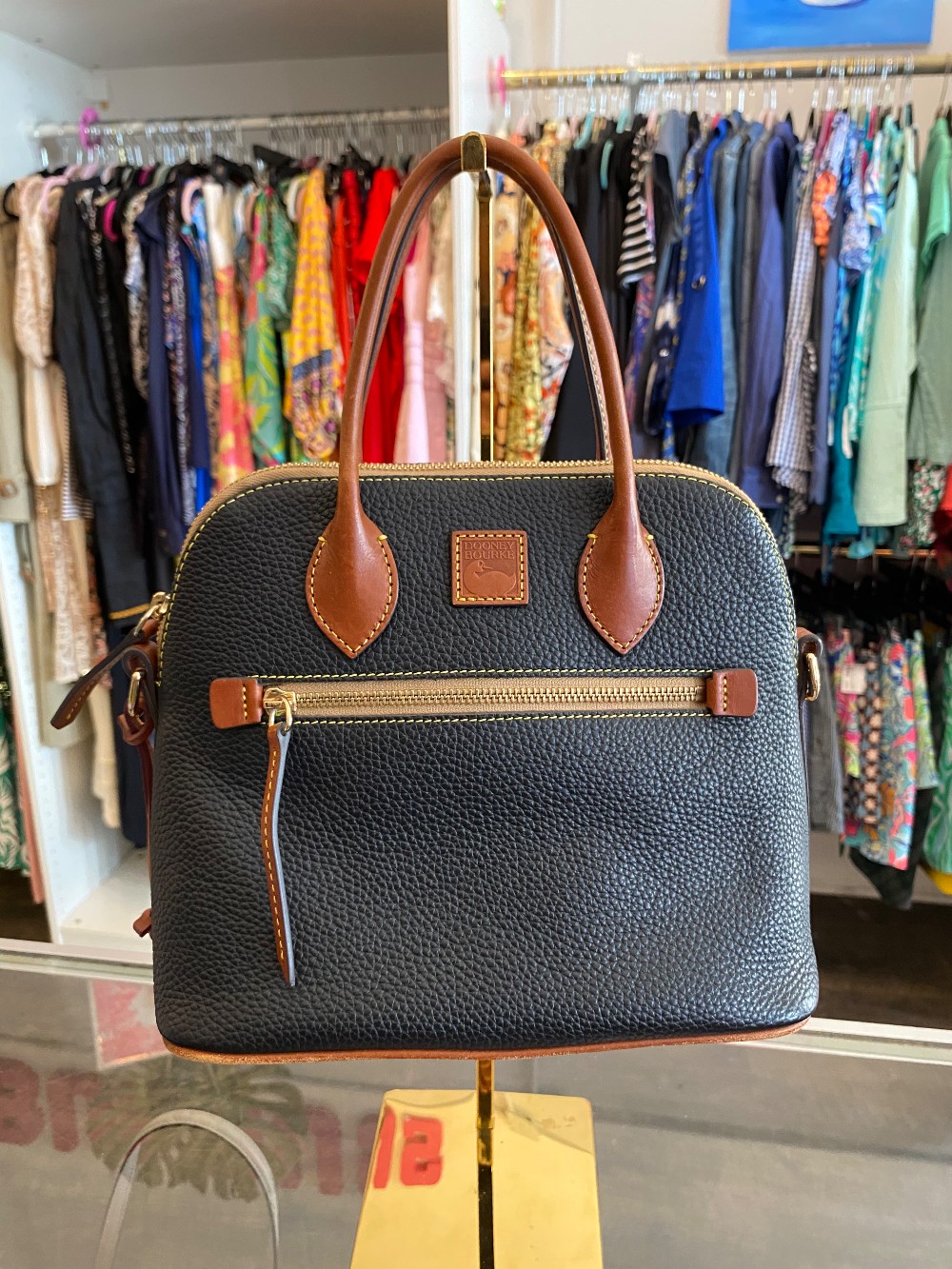 Dooney & Bourke pebble leather domed satchel