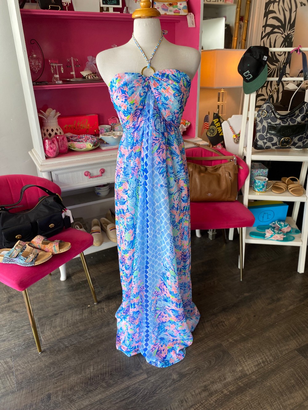 Lilly Pulitzer Viv Hidden Treasure maxi dress size 10 NWT