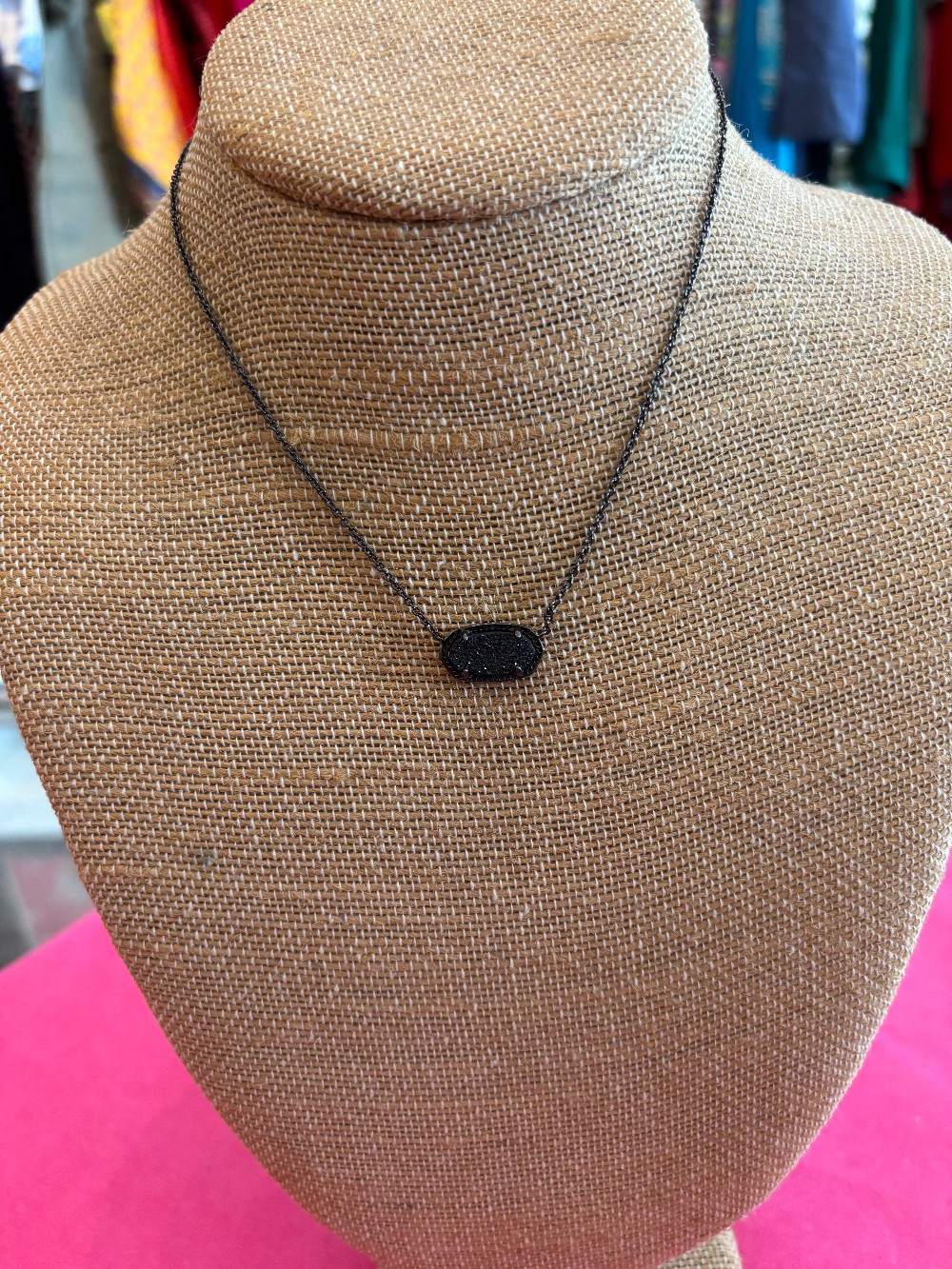 Kendra Scott black drusy necklace