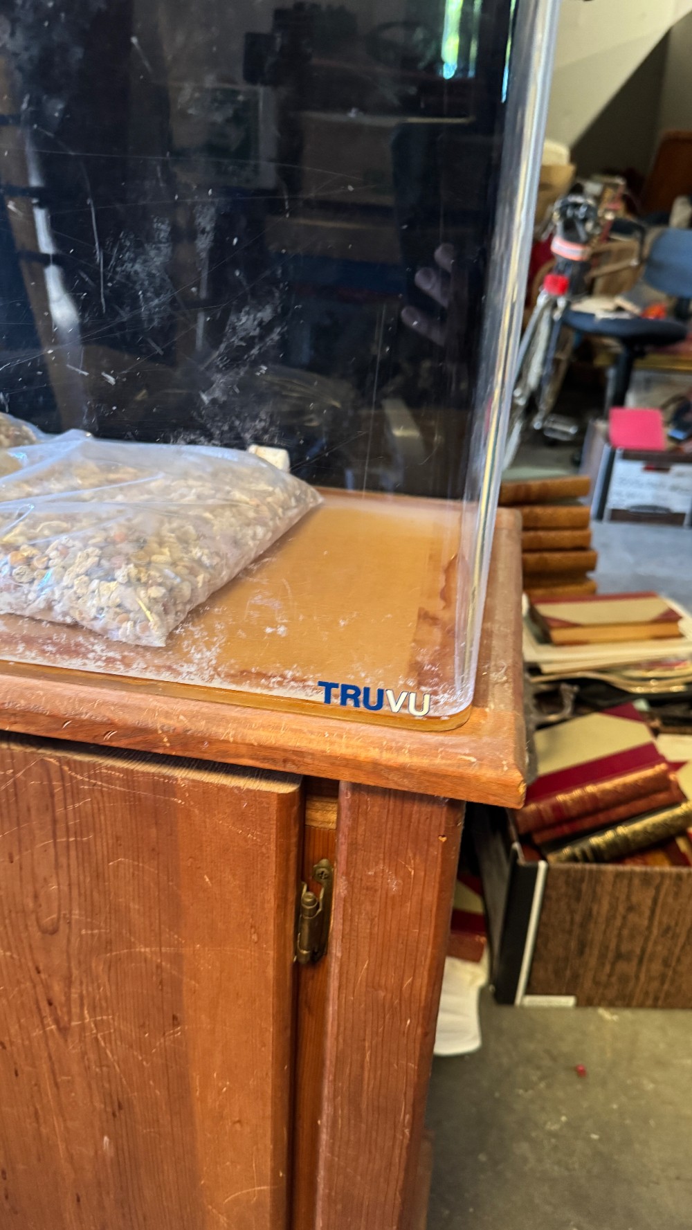 50 Gallon Aquarium with Wood Cabinet Stand and Supplies
