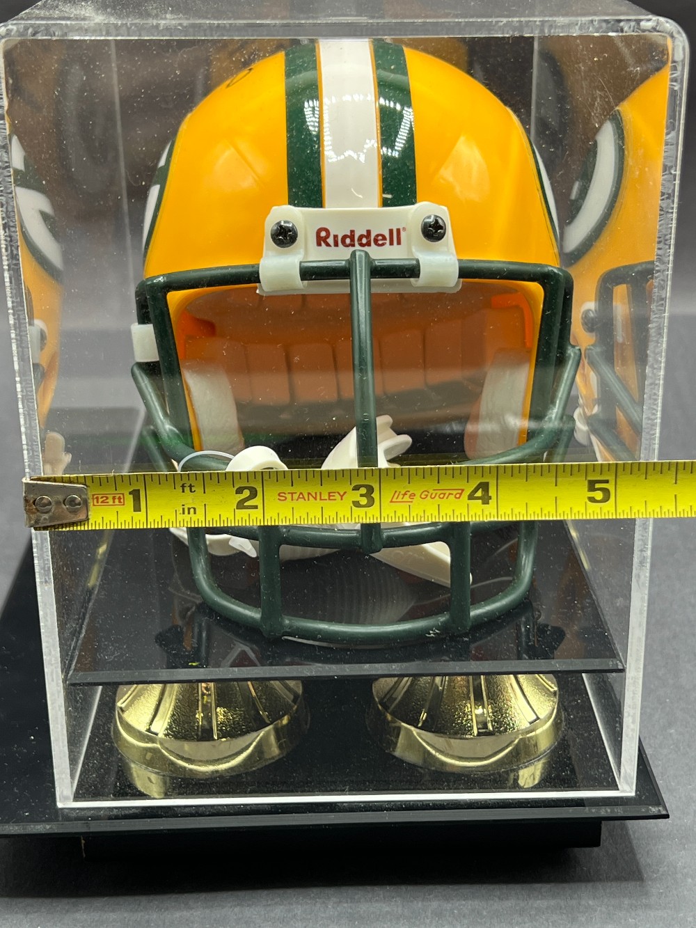 Brett Favre Autographed Mini Football Helmet “#4”, Mounted Memories