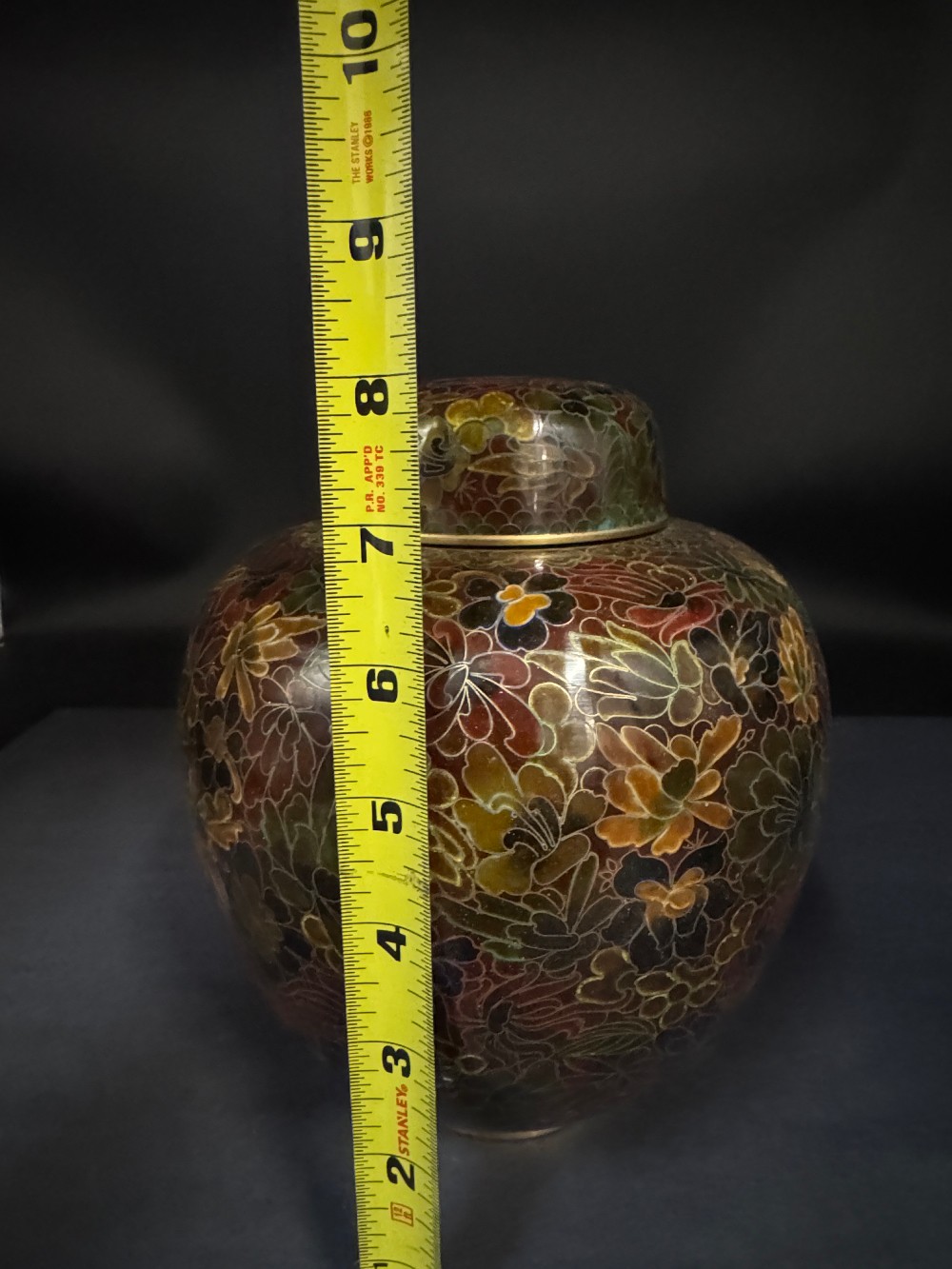 Floral Cloisonne Ginger Jar
