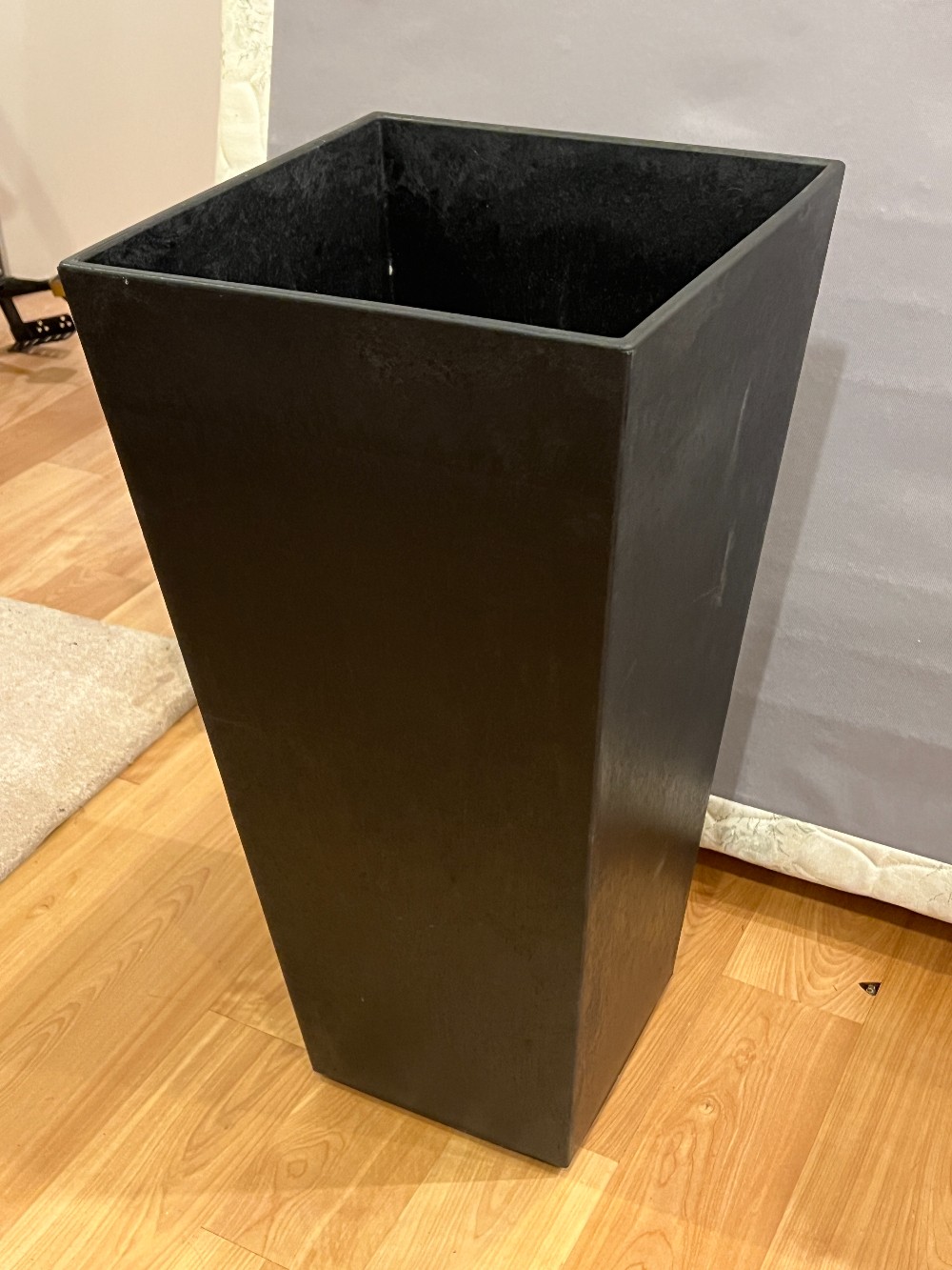 Black Square Tapered Planter