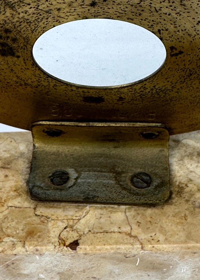 Antique Military Trench Art - Memorial Artillery Photo Frame Shell Display Stone Base