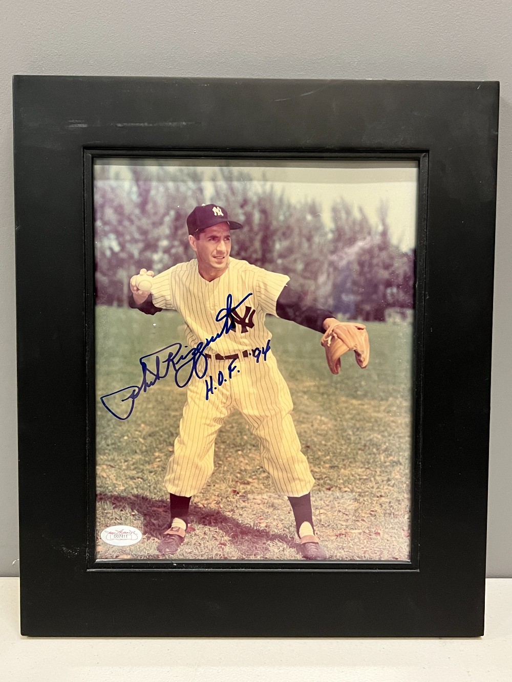 Phil Rizzuto Photograph Inscribed With: “HOF 94”, Frame: 11 ⅜” x 13 ⅜” H, JSA
