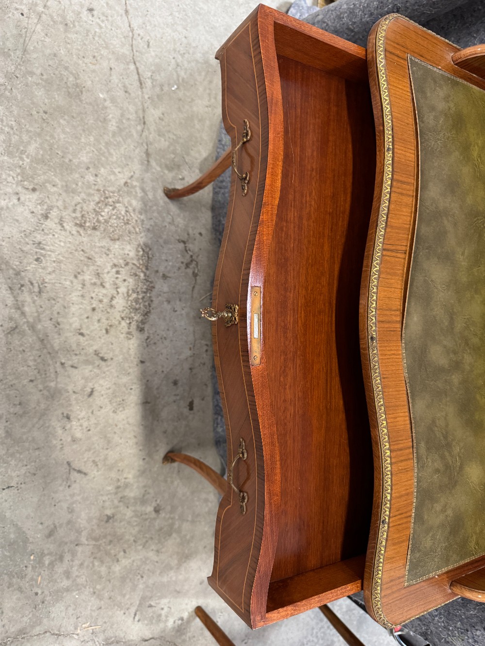 French Kingwood Leather Inset Ladies Writing Table - Reproduction