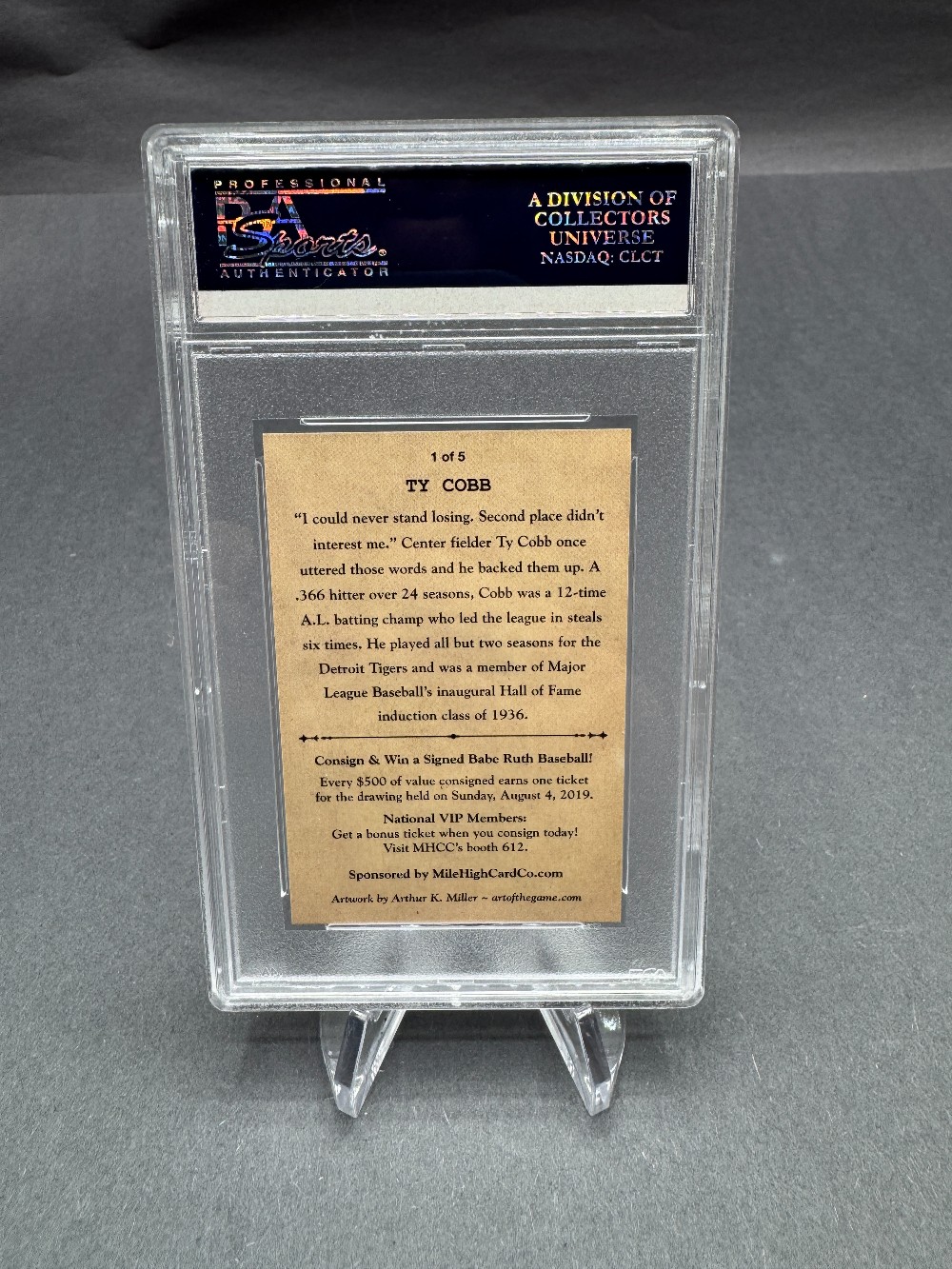 2019 NSCC PROMO FANTASY CARD Ty Cobb PSA Card #679 Of 1000