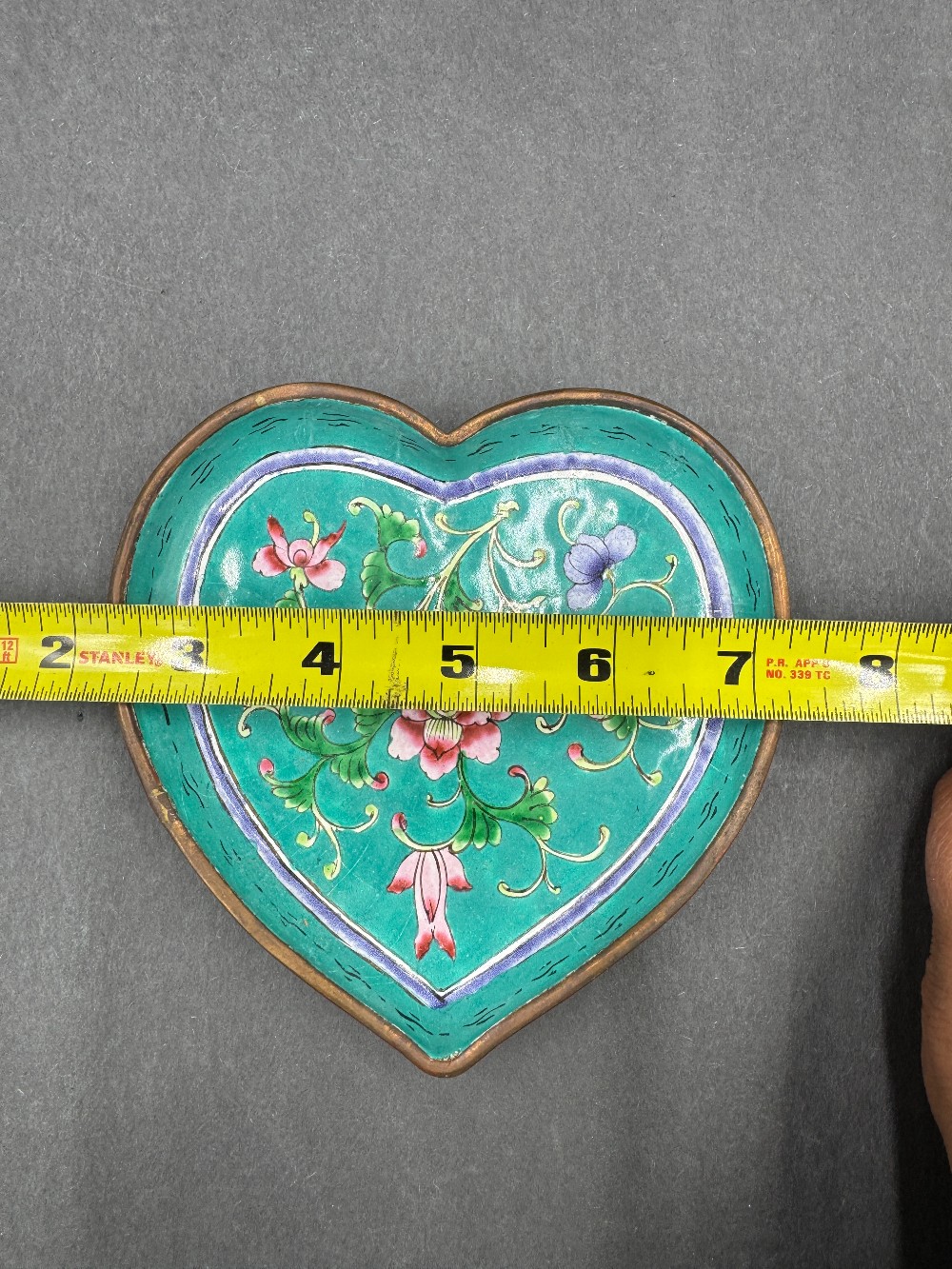 Cloisonne Heart Shaped Trinket Dish