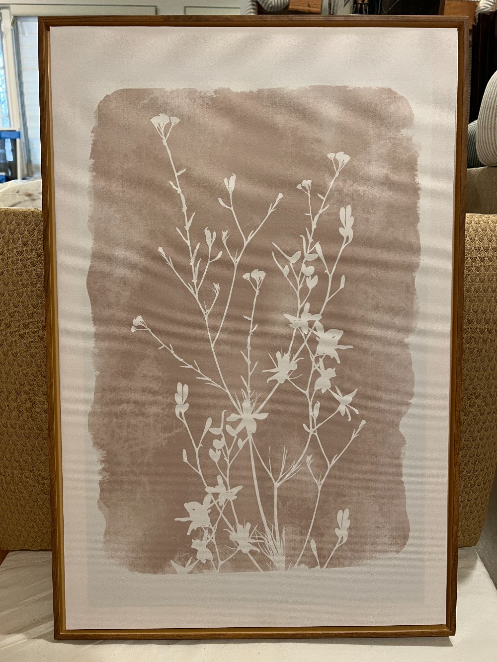Framed Floral Silhouette and Geometric Artworks