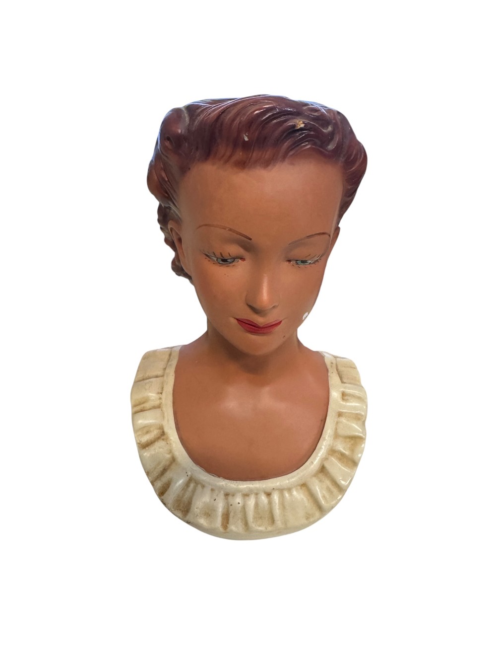 1965 Ralph Dell'Osso Chalkware Lady Head Vase 10