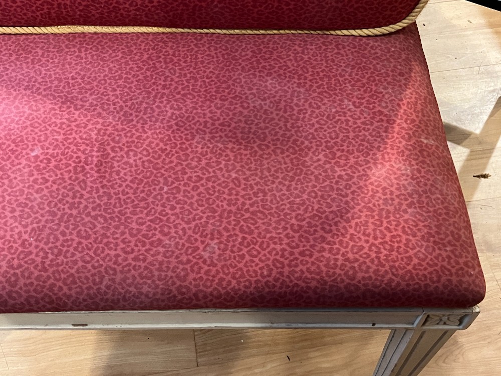 Red Upholstered Vanity Bench with Cushion