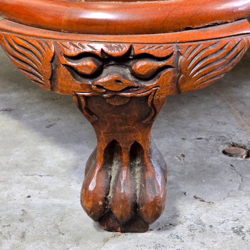 Mid-Century Oriental Hand Carved Teak Bar / Liquor Cabinet