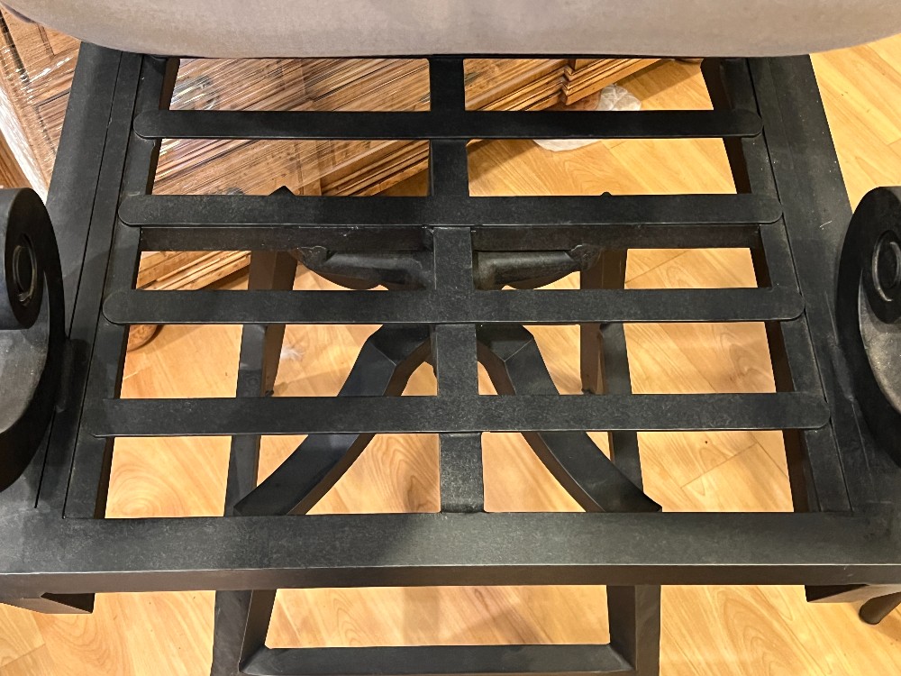 Black Swiveling Outdoor Bar Stool with Cushion