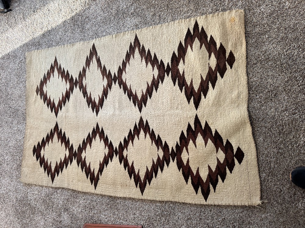 Southwestern or Navajo-Style Rug with Geometric Diamond Pattern