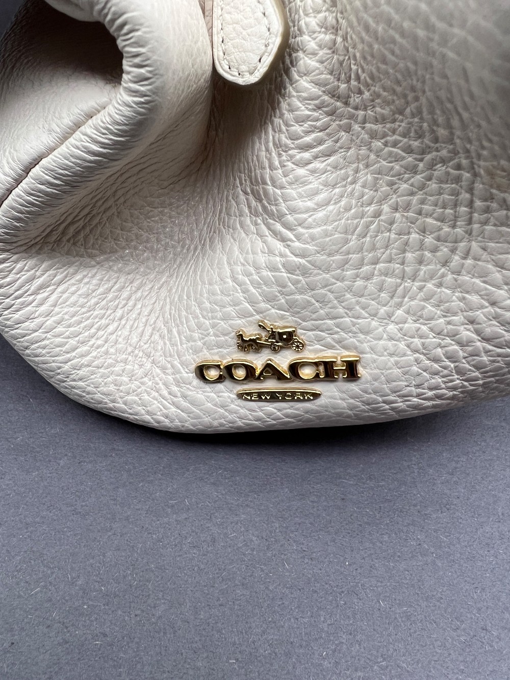 Coach Off-White Pebbled Leather Purse